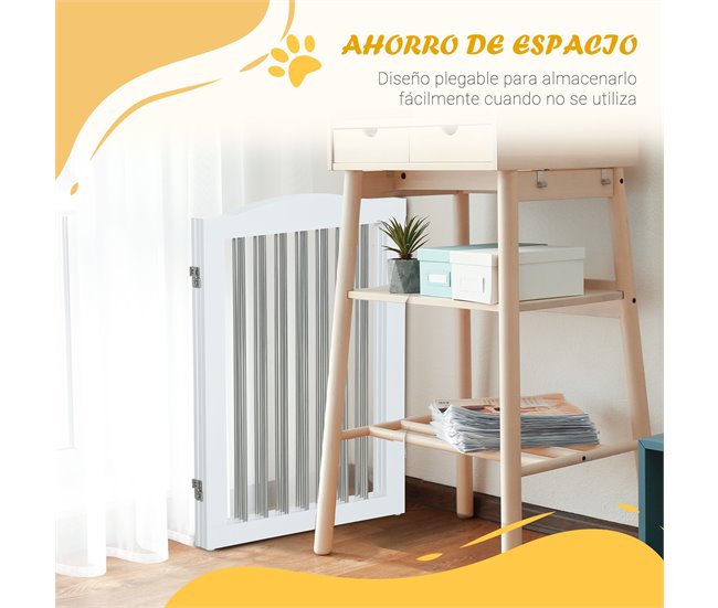 Barrera para Mascotas MDF, Acero PawHut Blanco