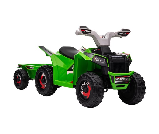 Quad Eléctrico Infantil PP, Metal HOMCOM Verde