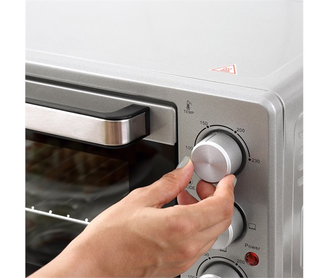 Mini Horno Eléctrico Metal, Acero Inoxidable HOMCOM Plateado