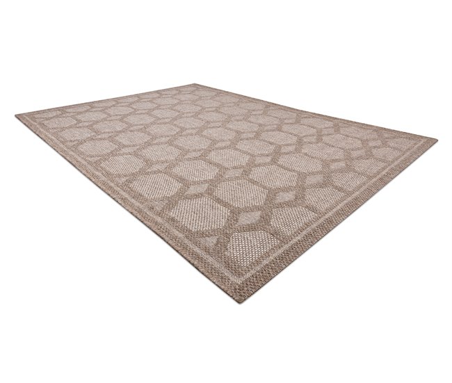Alfombra HOUSE sisal 40356 Diamantes Tejido plano efecto lanoso 160x220 Beige