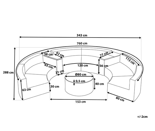 Beliani Conjunto de jardín SEVERO Arena