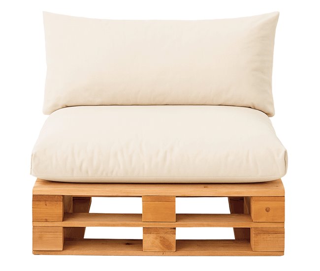 Cojines Impermeables para Palets de Asiento y Respaldo 120x80 Beige