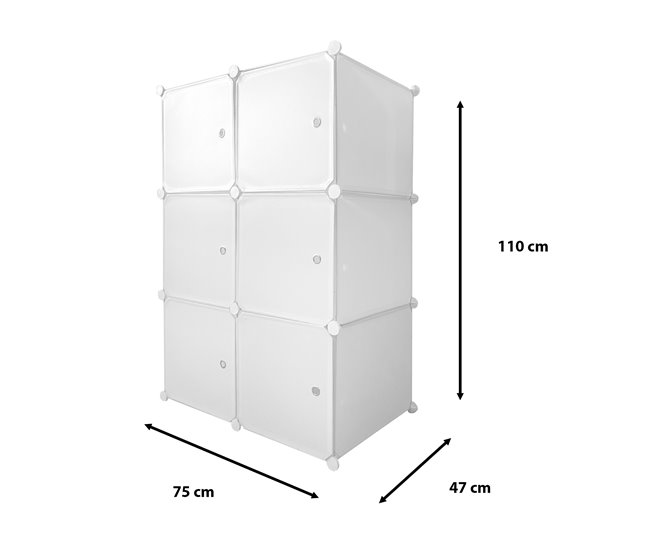 Armario Vestidor Cube Personalizable Boxed Basic Nyana Home 6 Cubos 75 Blanco