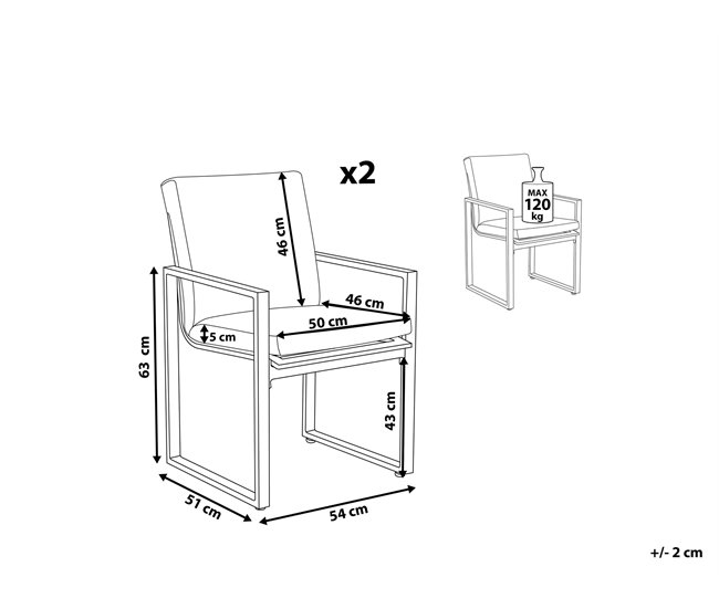 Beliani Silla de jardín PANCOLE Gris