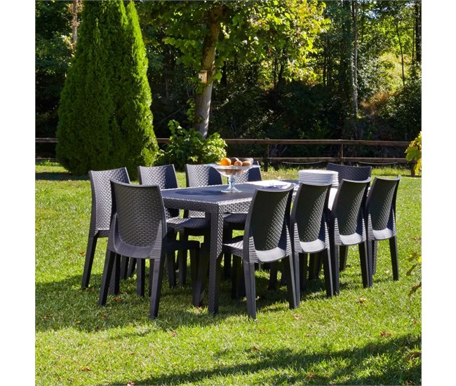Mesa de exterior Malu Antracita Gris Oscuro