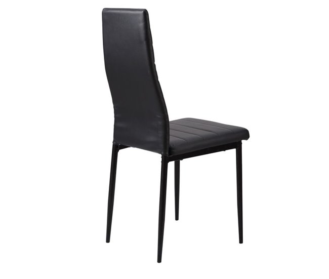 Pack 4 sillas de comedor Niza Símil Piel Negro