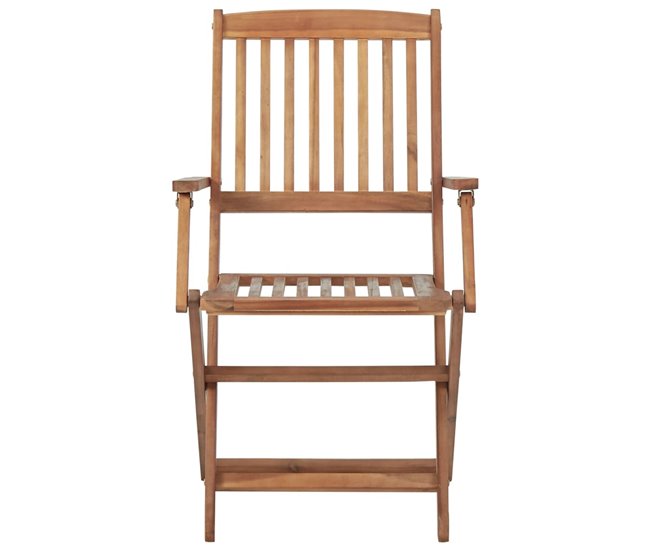 6 Sillas de jardín plegables de madera con cojines Antracita