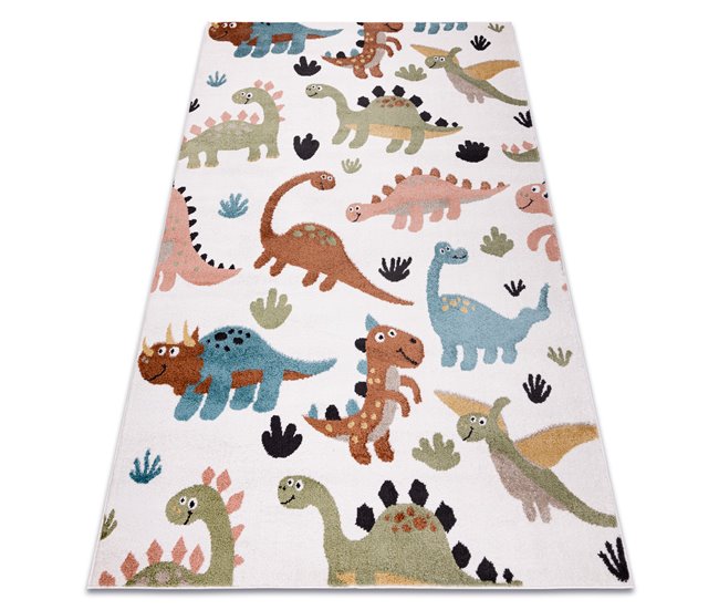 Alfombra FUN Dino para niños dinosaurios 180x270 Crema