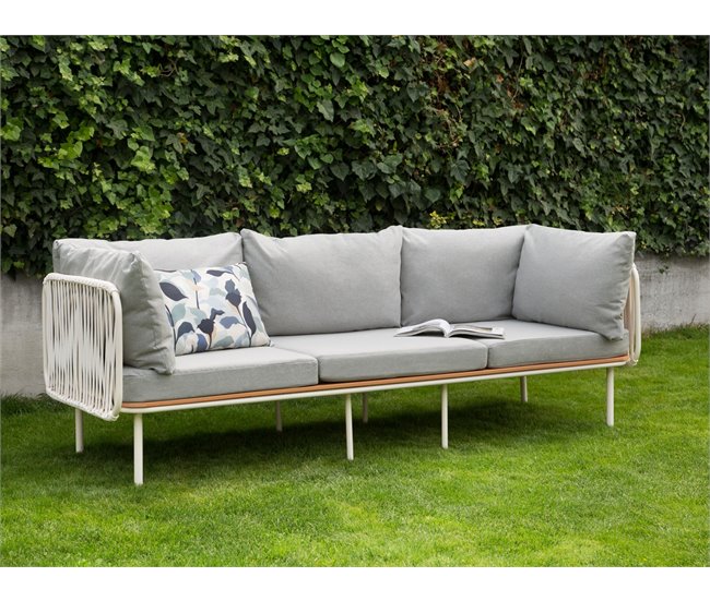 Beliani Sofá de jardín Aluminio SENISE Gris