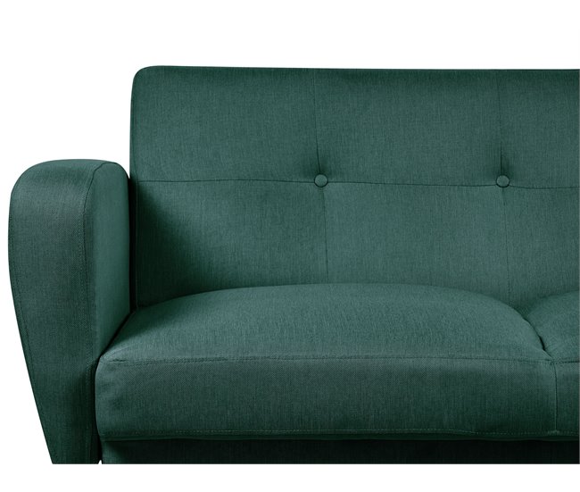Beliani Sofá de 2 plazas Poliéster FLORLI Verde Oscuro