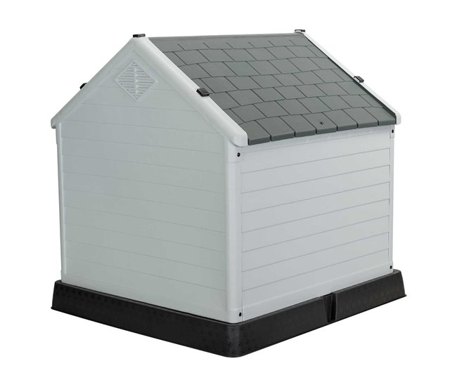 Caseta de Resina para Perros Thinia Home Negro/ Gris