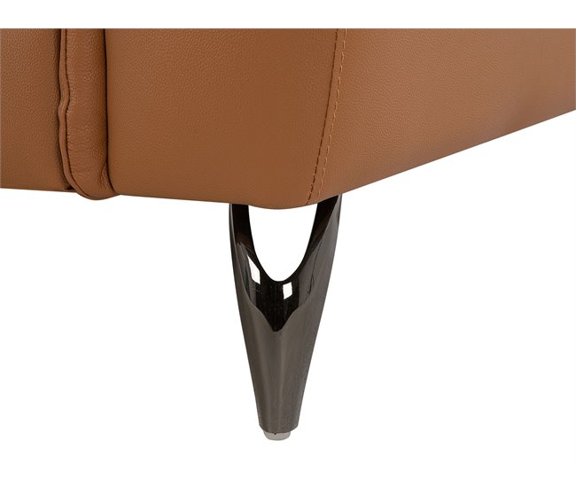 Beliani Sofá de 3 plazas Piel sintética NARWIK Dorado