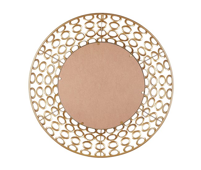 Beliani Espejo decorativo BOURDON Dorado