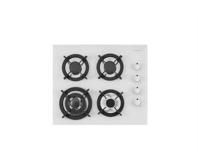 Placa cristal gas CORBERÓ CPCGY2314W 4 zonas 60cm blanco Blanco