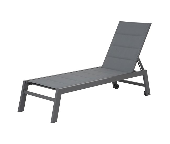 Tumbona BARBADOS de textileno y aluminio Gris