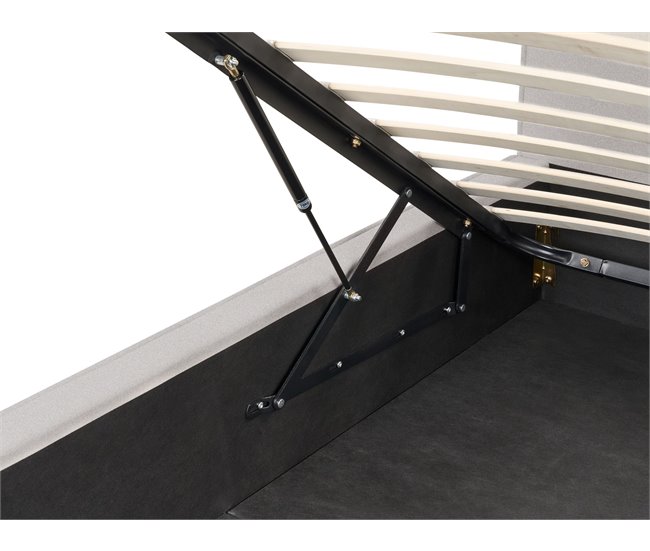 Beliani Cama con almacenaje Poliéster MOISSAC 197x224 Azul Claro