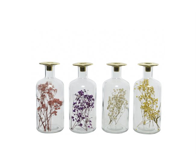 Candelabro con flores secas GRETA 24cm colores surtidos Surtido