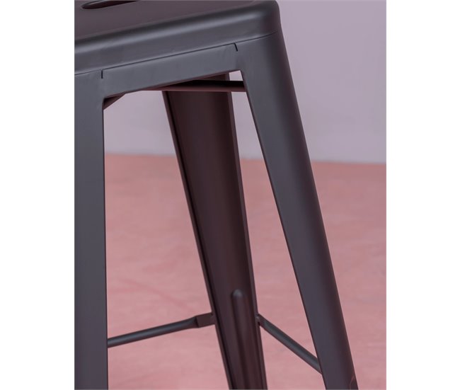 Taburete metálico en acero lacado  - Bistro Negro