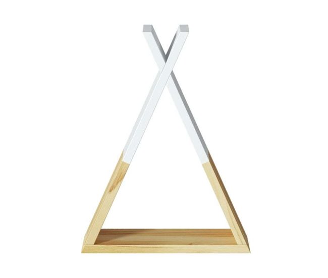 Estantería Infantil Dormitorio Tipi Diseño Forma Tipi Blanco/ Madera