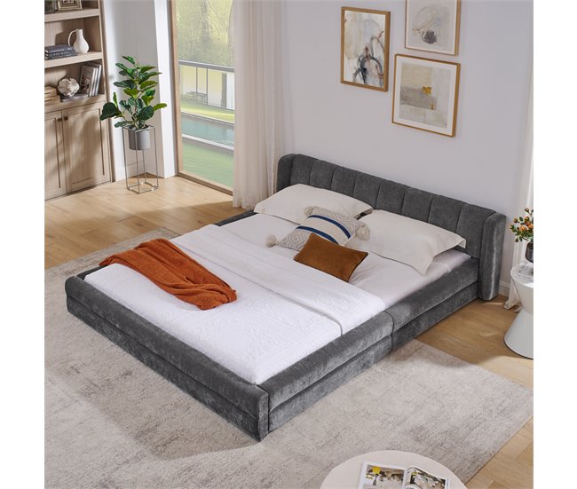 Camas de matrimonio 195x220 Gris