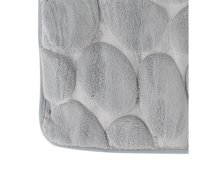 Alfombra de Baño con efecto piedras 80x50 Gris