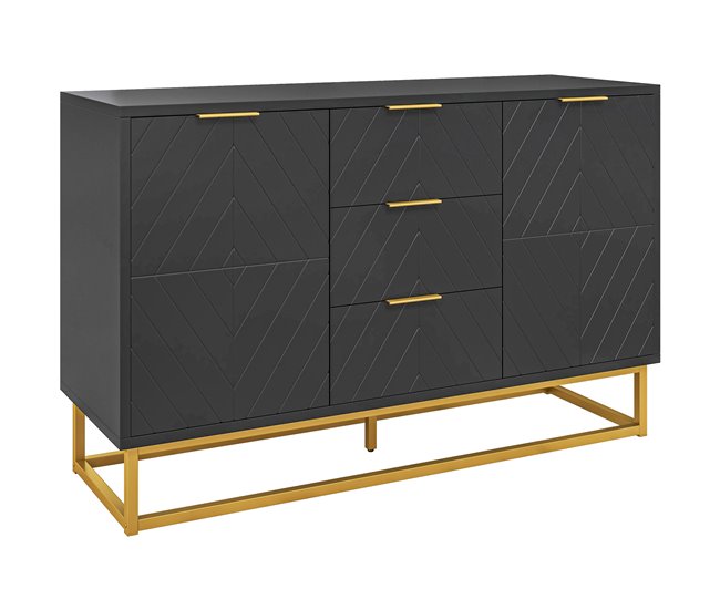 Aparador de Salón MDF, Metal HOMCOM, hogar - muebles de comedor Negro