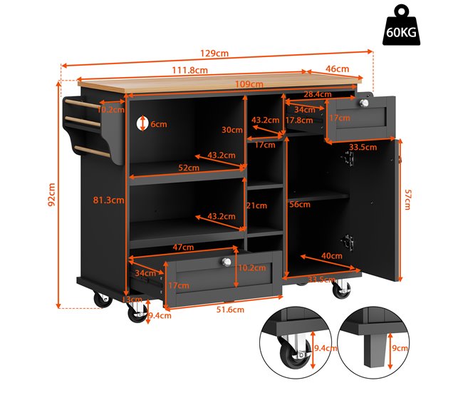 Armarios de Cocina 129 Negro