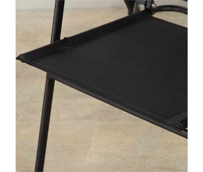 Aktive Conjunto plegable de jardín con mesa y 2 sillas de acero Negro