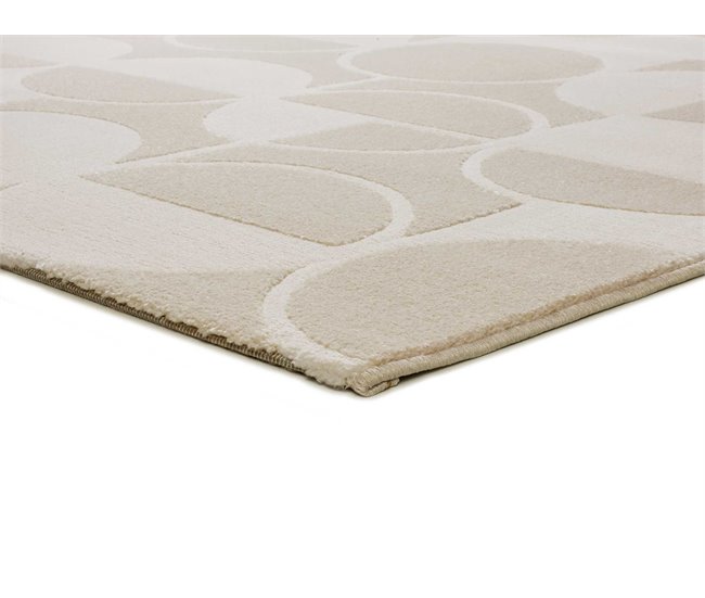 Alfombra geométrica con relieve FLORA - ATTICGO 133x190 Beige