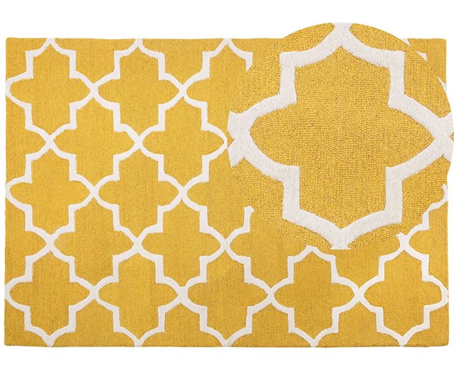 Beliani Alfombra de pelo corto SILVAN 160x230 Amarillo
