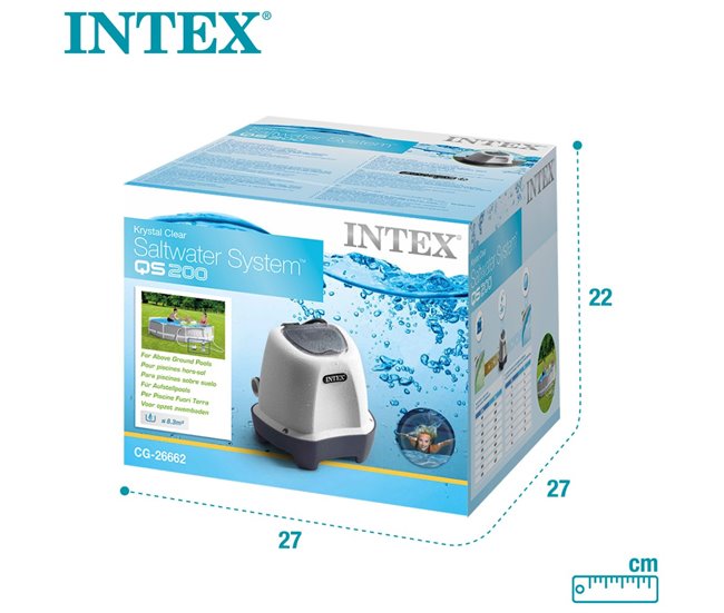 Clorador salino piscina Krystal Clear QS200 INTEX Blanco