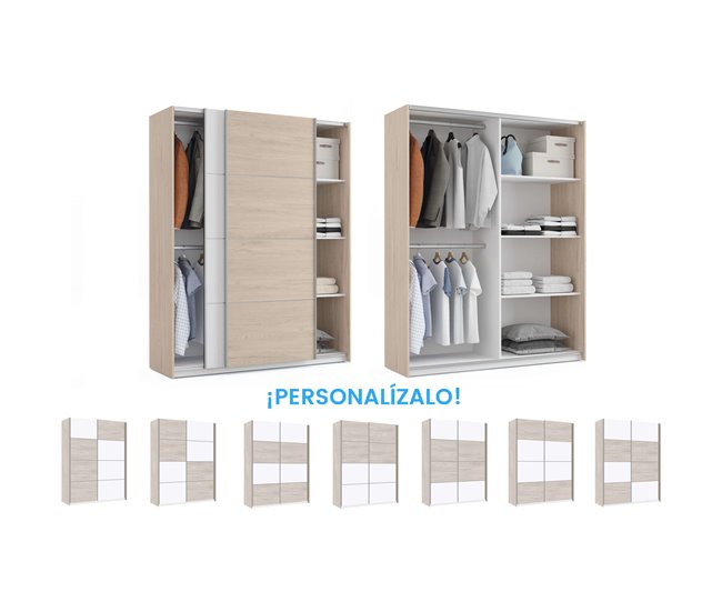 Armario Dormitorio Onix Habitación Blanco/ Madera
