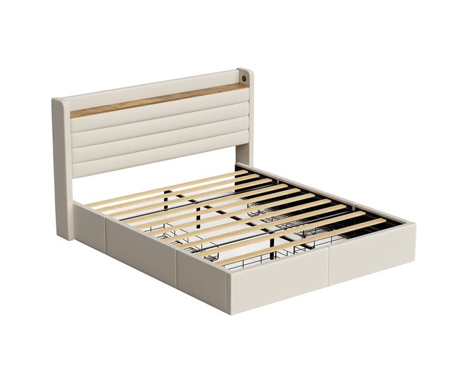 Camas de matrimonio 176x219 Beige