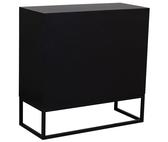 Aparador de 1 puerta y 3 cajones de madera y metal Marron