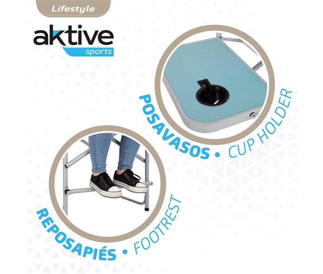Silla de director plegable altura XL Aktive Azul