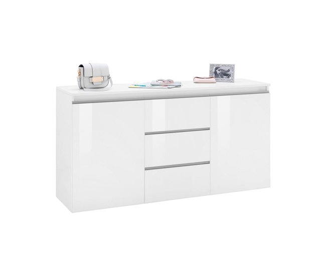 Aparador efecto madera 150 Blanco Brillo