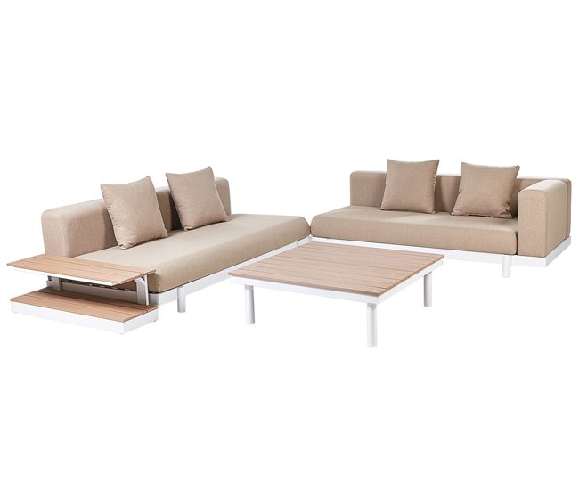Beliani Conjunto de jardín Poliéster MISSANELLO Beige