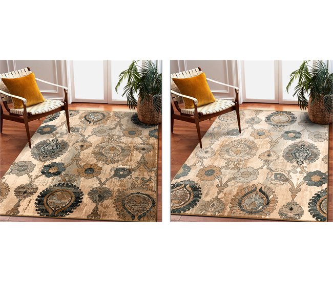 Alfombra de lana POLONIA Olivo Ornamento 235x350 Beige
