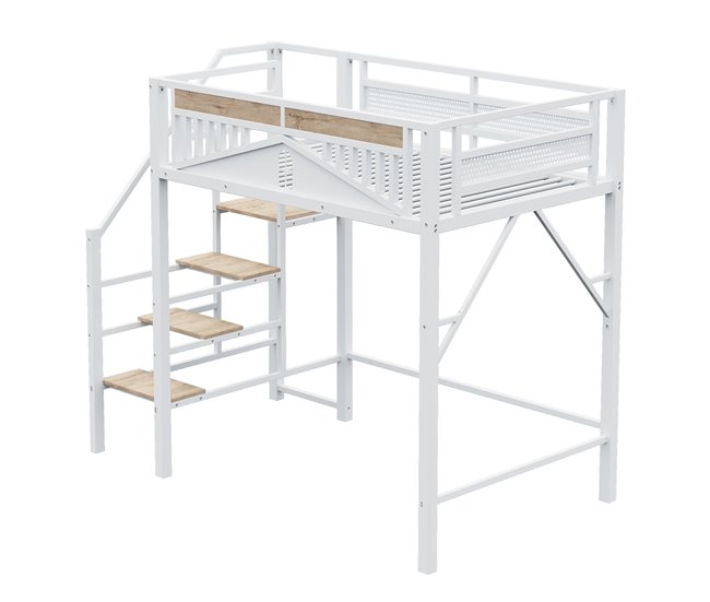 Cama alta para niños 145x255 Blanco