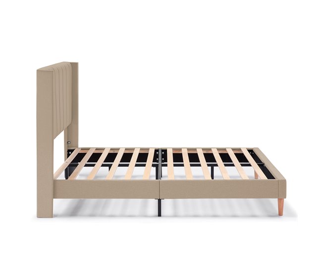 Estructura de cama tapizada Noelia 140x190 Beige