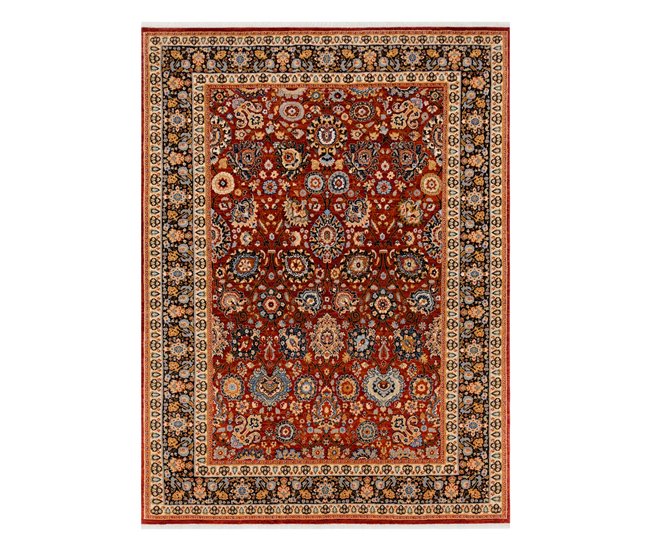 Alfombra KESHAN franjas Ornamento marco oriental 7573/53577 160x230 Multicolor