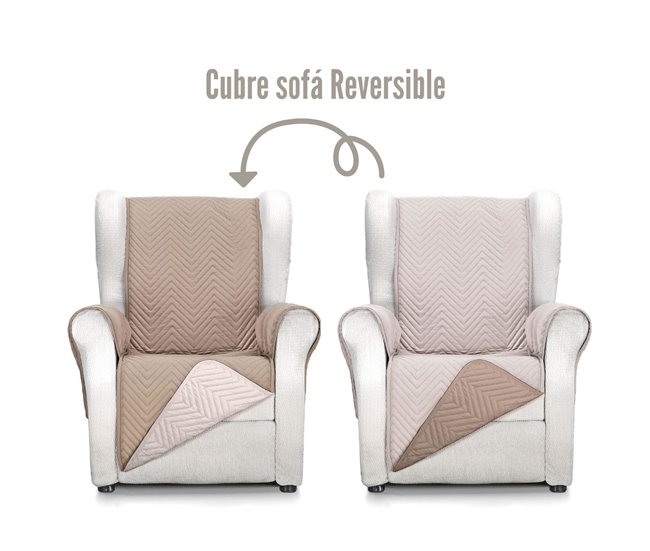 Funda cubre sofá Reversible 1 plaza Mont Madera
