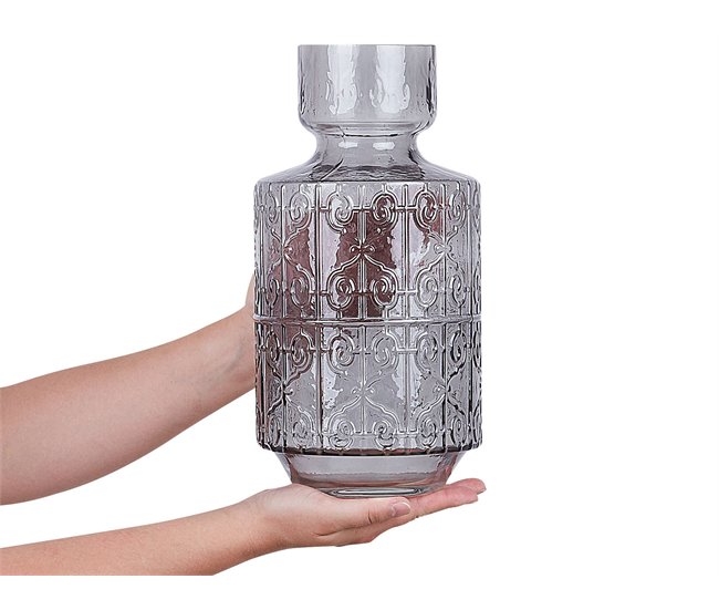 Beliani Jarrón para flores DIKELLA Gris