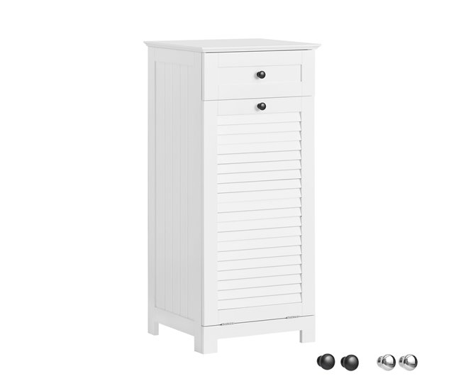 Mueble para Ropa Sucia con 1 Cesto y 1 Cajón BZR73-W SoBuy Blanco