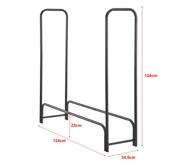 Soporte para leña Kwethluk acero Negro