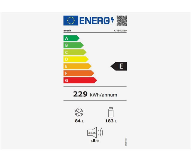 Frigorífico Combi integrable BOSCH KIV86VSE0 Blanco