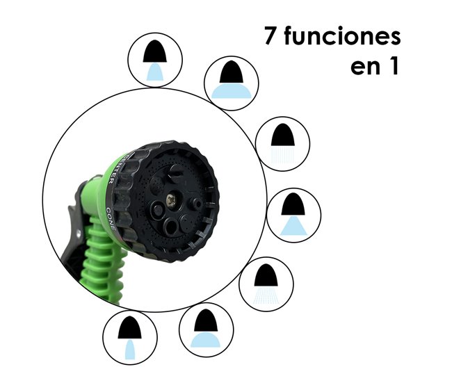 Acomoda Textil – Manguera de Riego con Soporte Extensible. Verde
