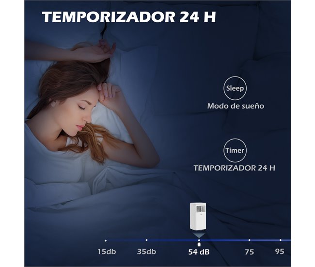 Aire Acondicionado Portátil ABS HOMCOM, hogar - climatización Blanco