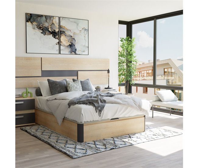Canapé Luxury Max 3D 135x190 Roble Gris