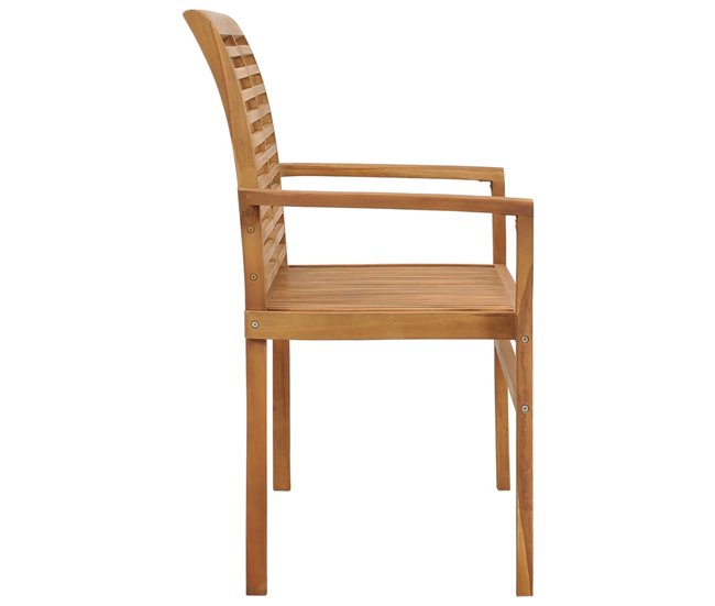 Banco de jardín madera maciza de teca y cojín 112x55 Antracita